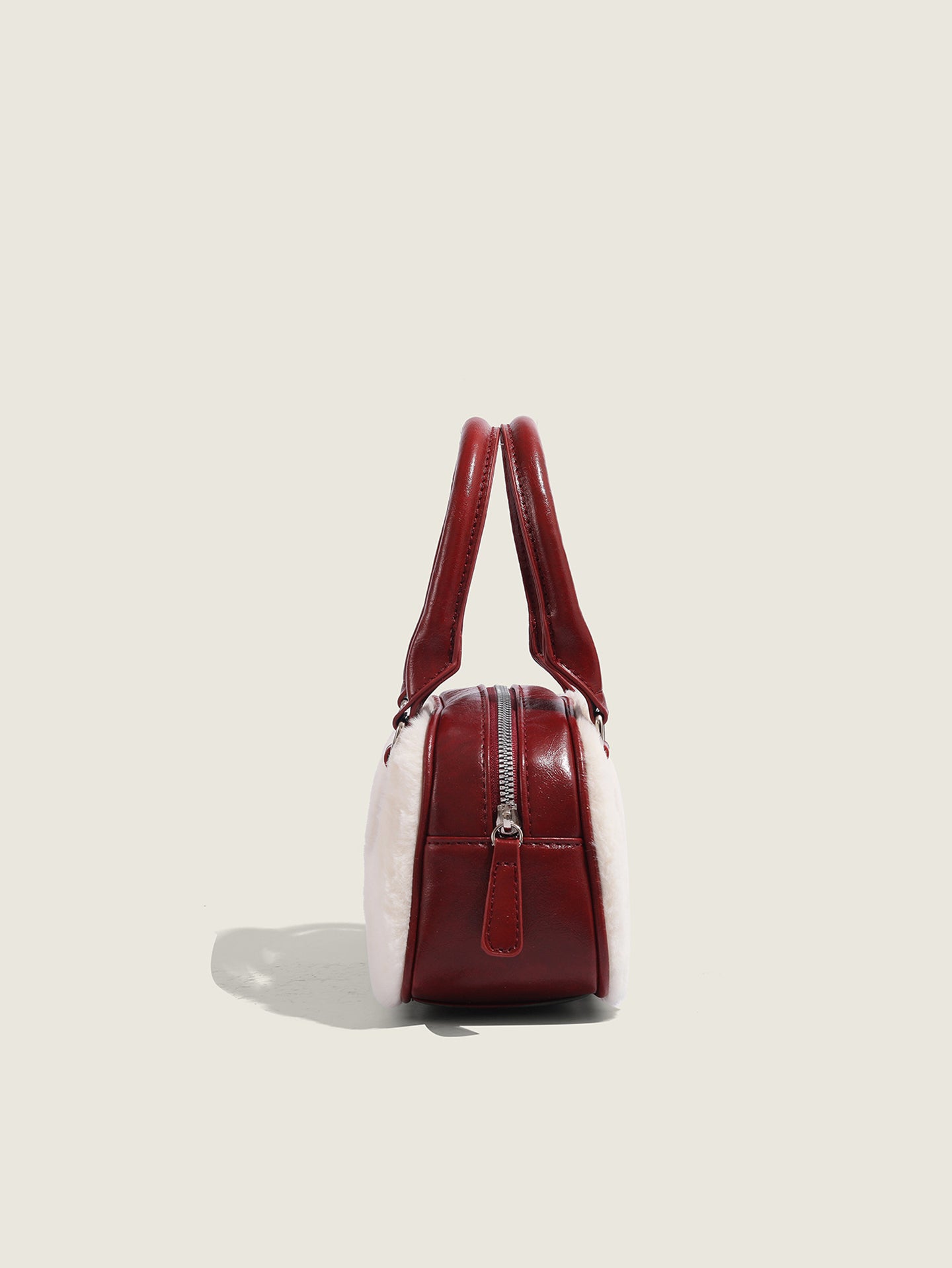 Red Solid Two Handles Sling Bag
