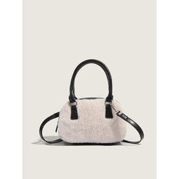 Black Solid Two Handles Sling Bag