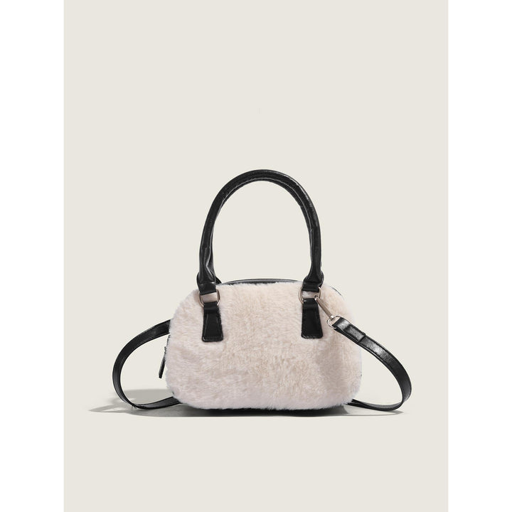 Black Solid Two Handles Sling Bag