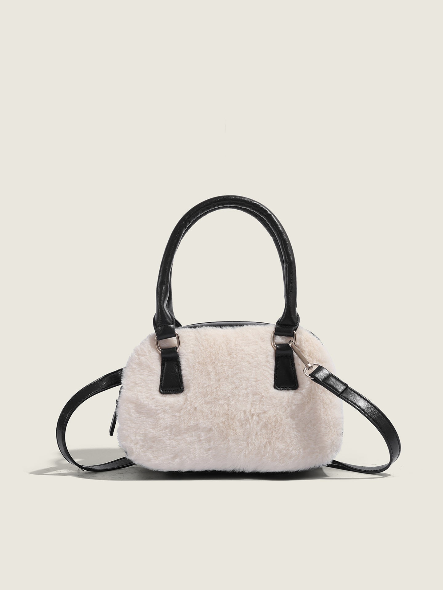 Black Solid Two Handles Sling Bag