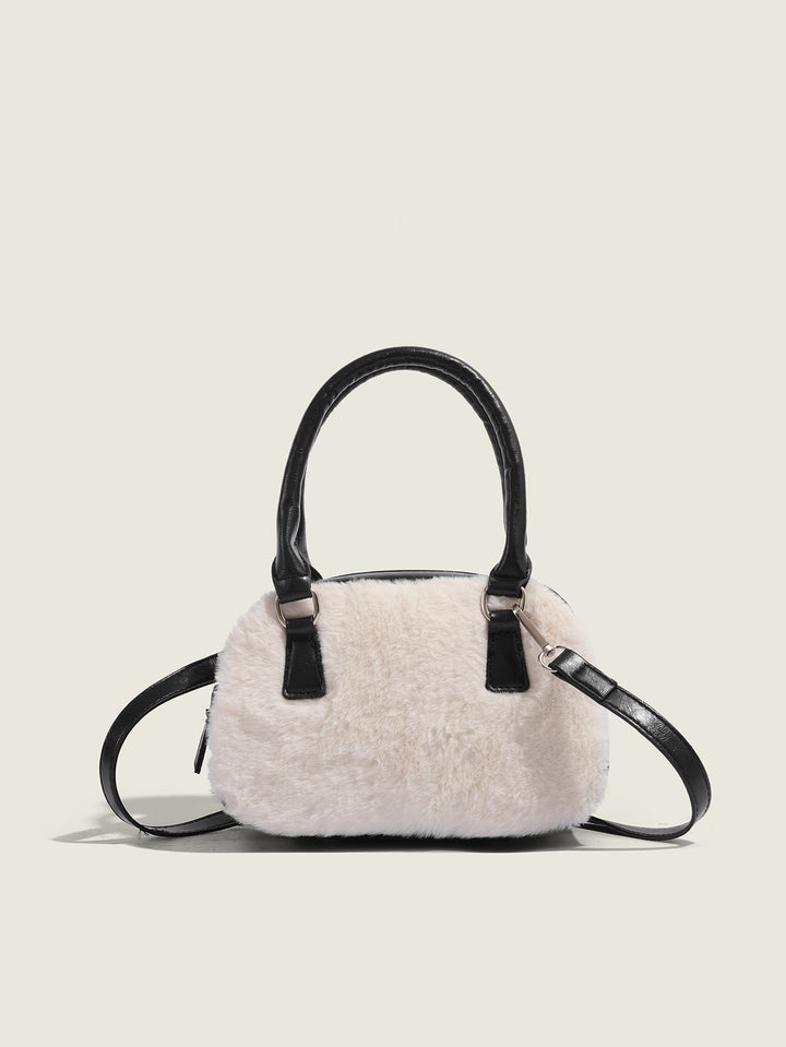 Black Solid Two Handles Sling Bag