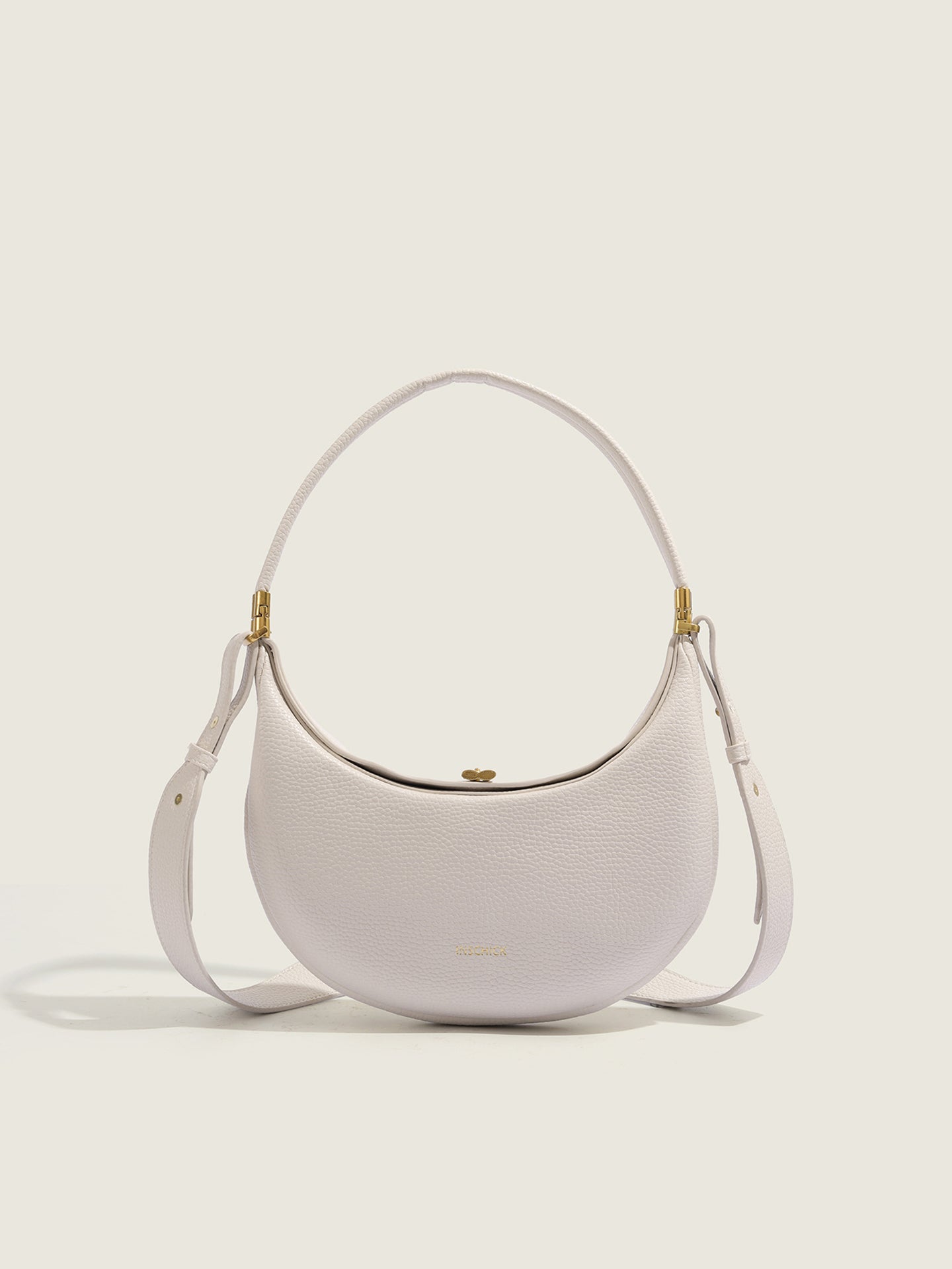 White Solid One Handle Sling Bag