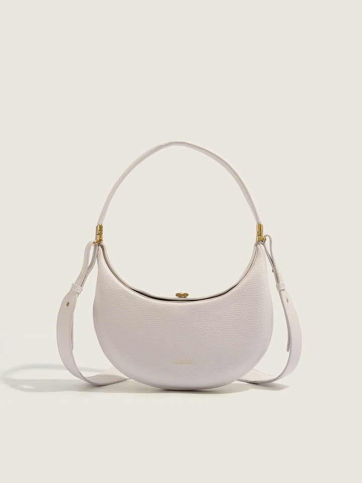 White Solid One Handle Sling Bag