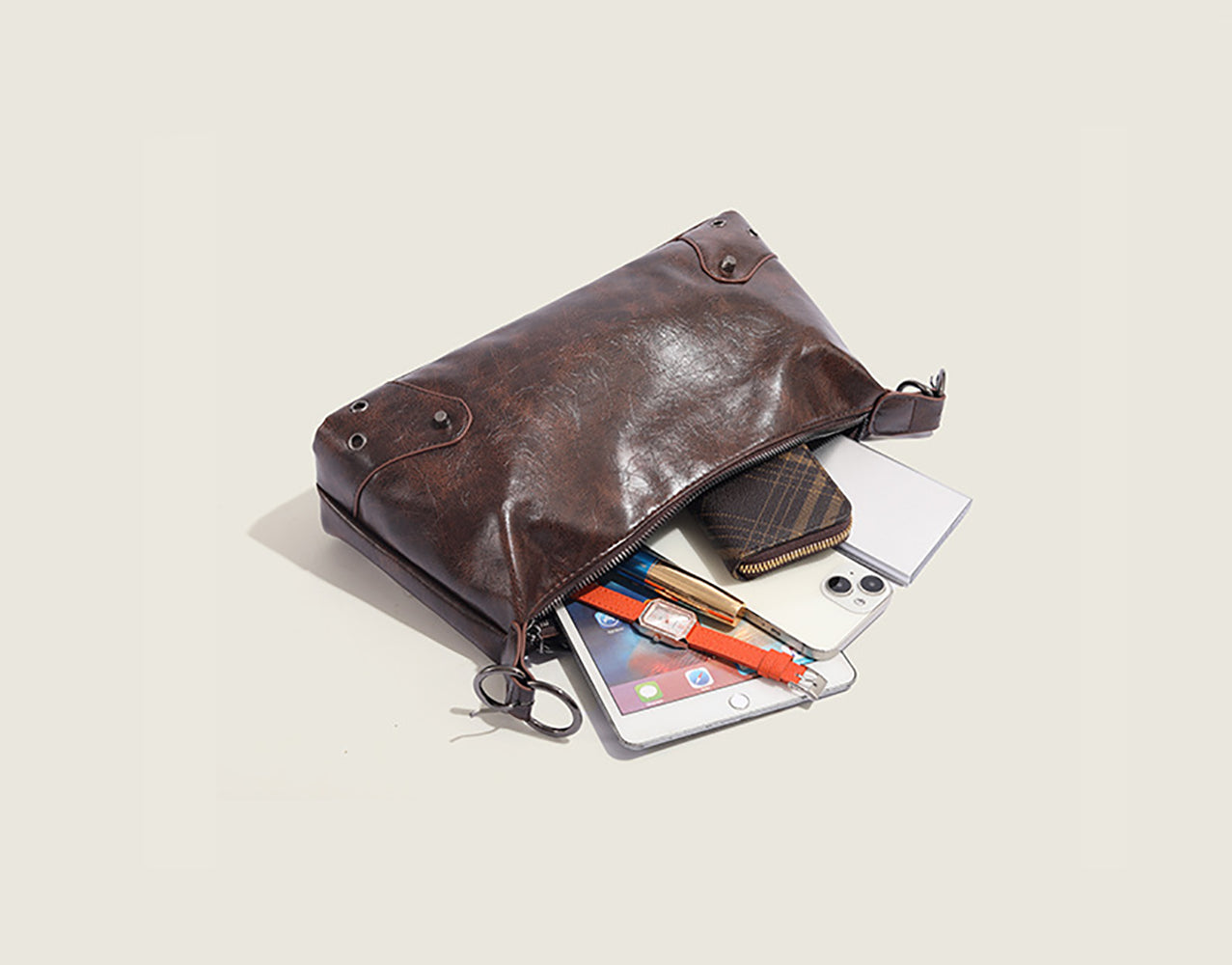 Brown Solid NA Shoulder Bag