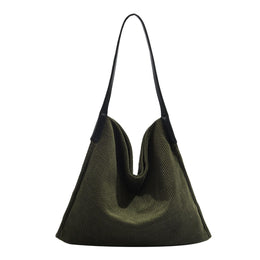 Green Solid One Handle Tote Bag