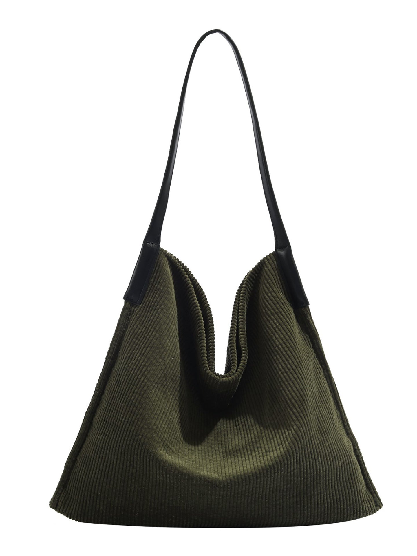 Green Solid One Handle Tote Bag