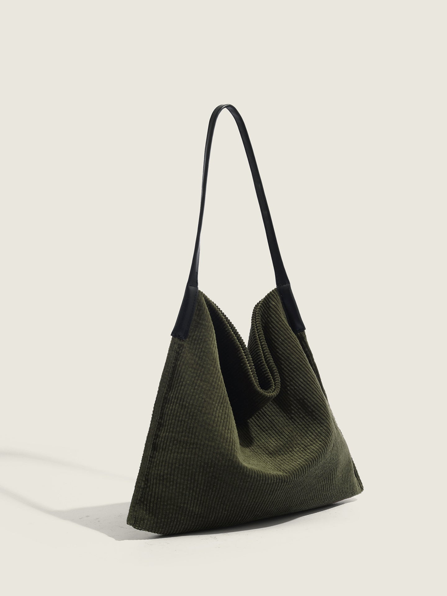 Green Solid One Handle Tote Bag