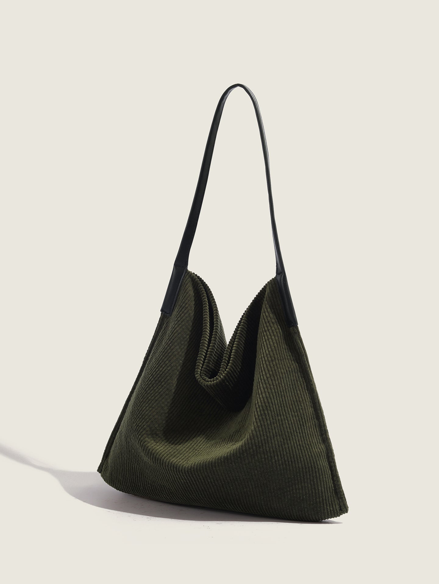 Green Solid One Handle Tote Bag