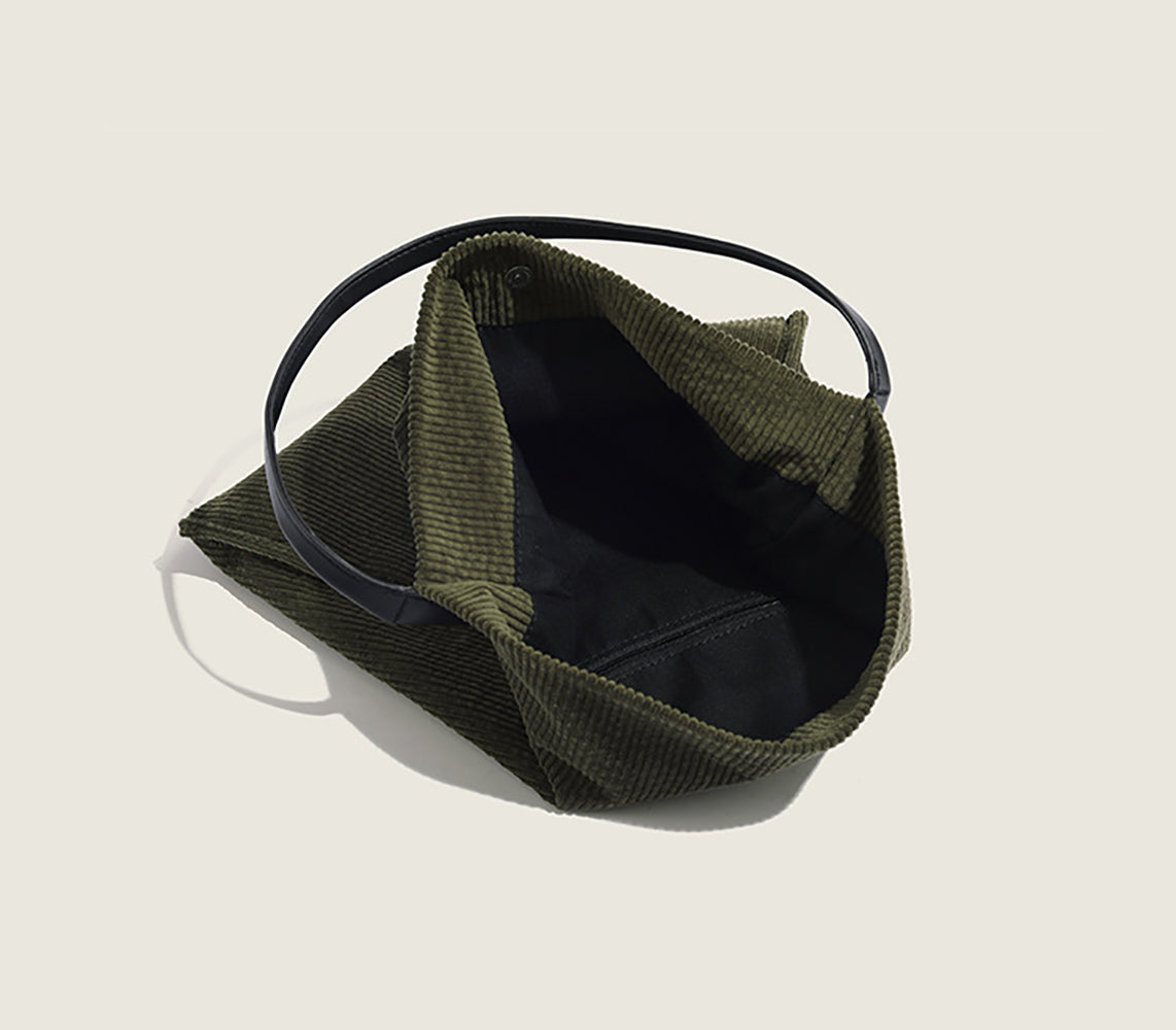 Green Solid One Handle Tote Bag