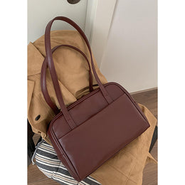 Maroon Solid Two Handles Shoulder Bag