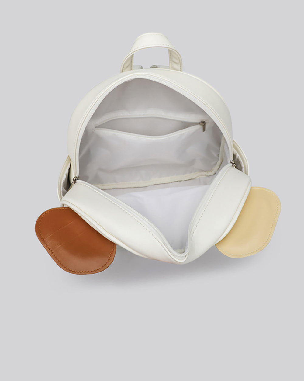 Off White Solid Two Handles Shoulder Bag
