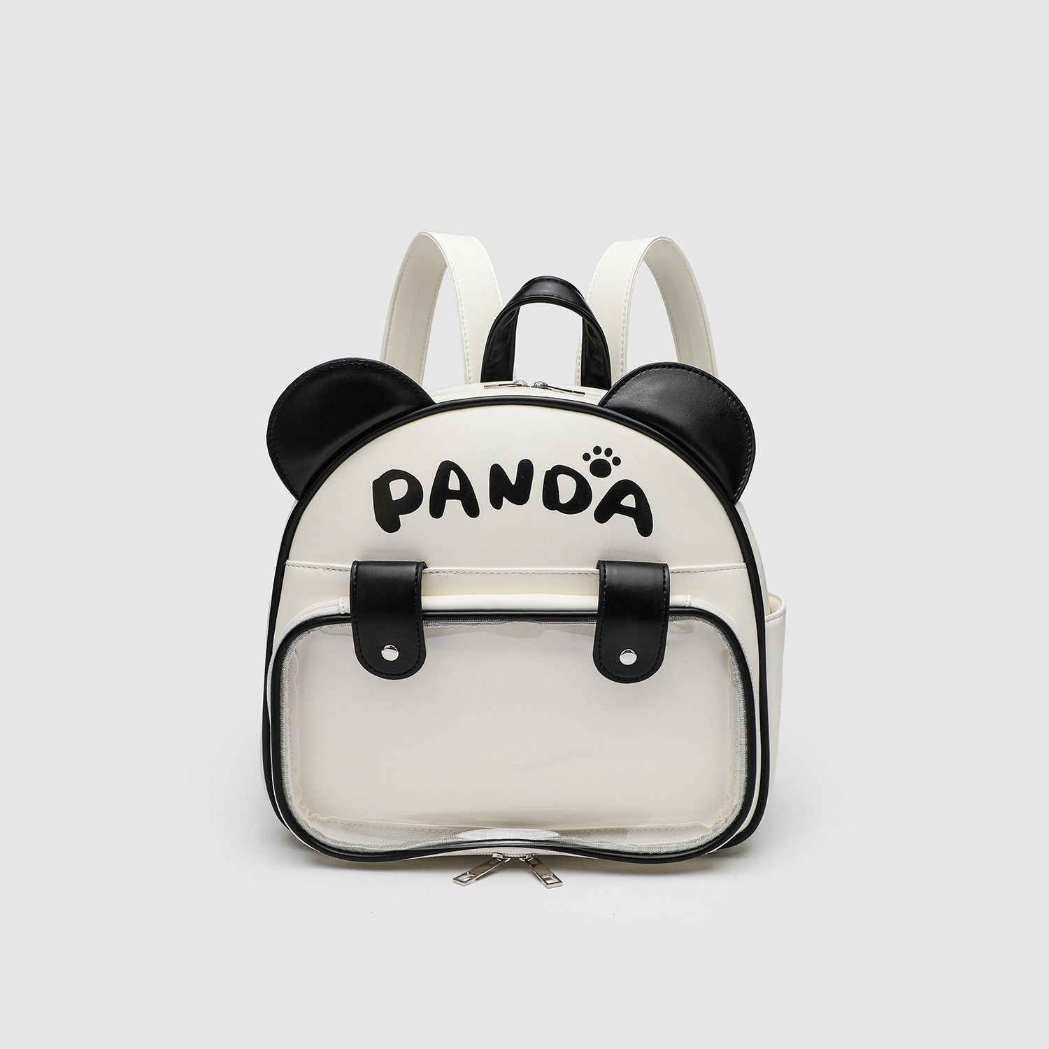 White Colourblocked Two Handles Shoulder Bag