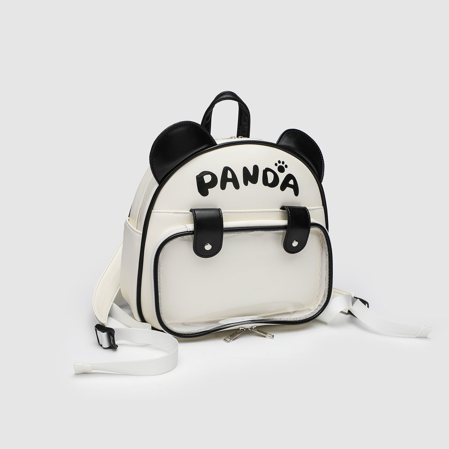 White Colourblocked Two Handles Shoulder Bag