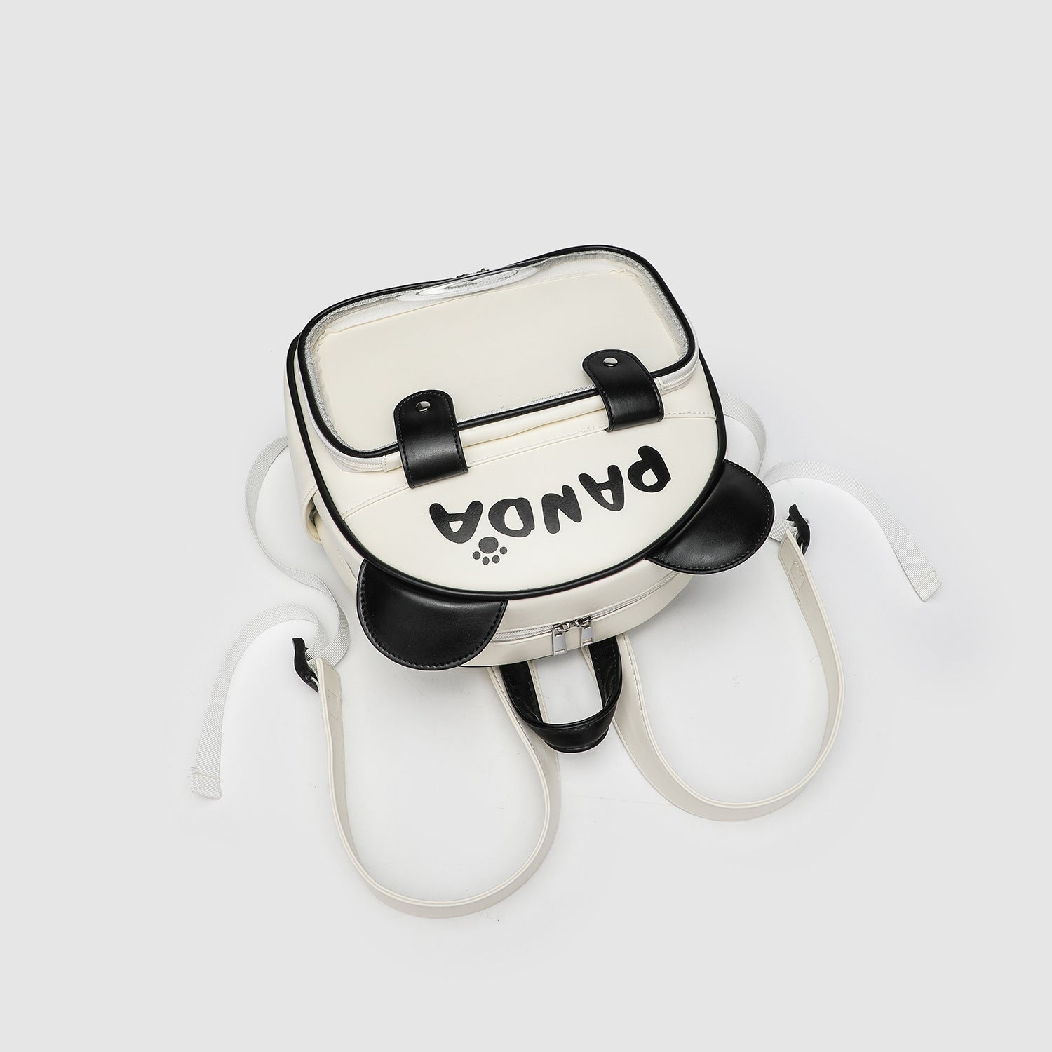 White Colourblocked Two Handles Shoulder Bag