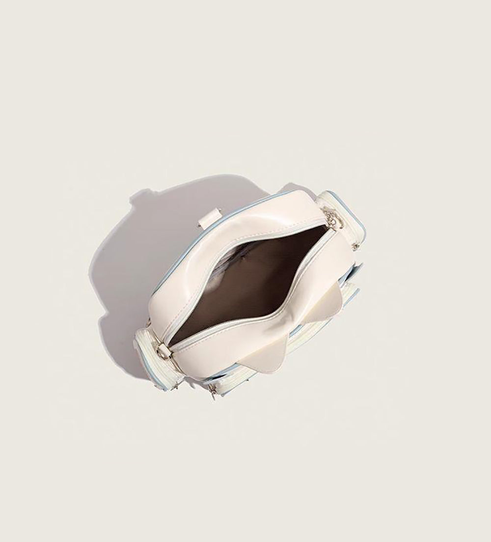 White Solid NA Shoulder Bag