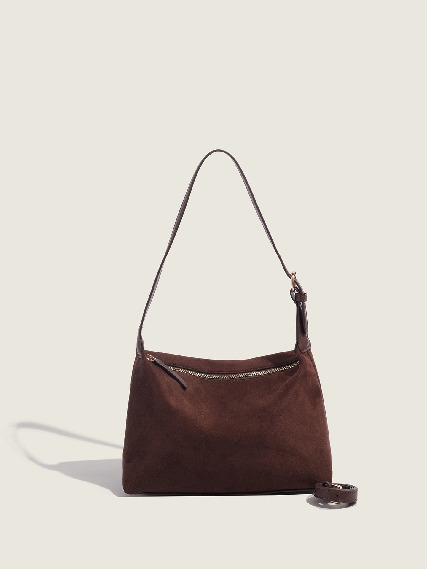 Dark Brown Solid One Handle Sling Bag