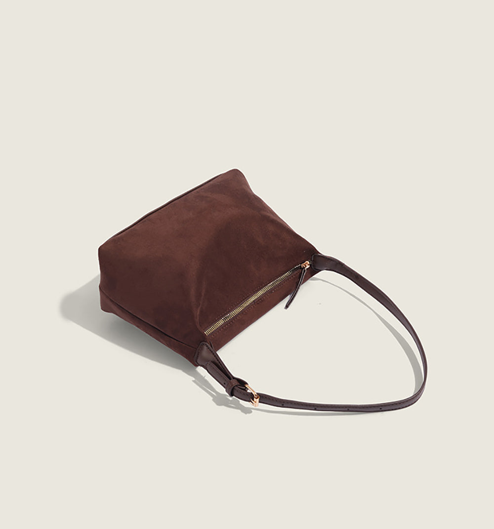 Dark Brown Solid One Handle Sling Bag