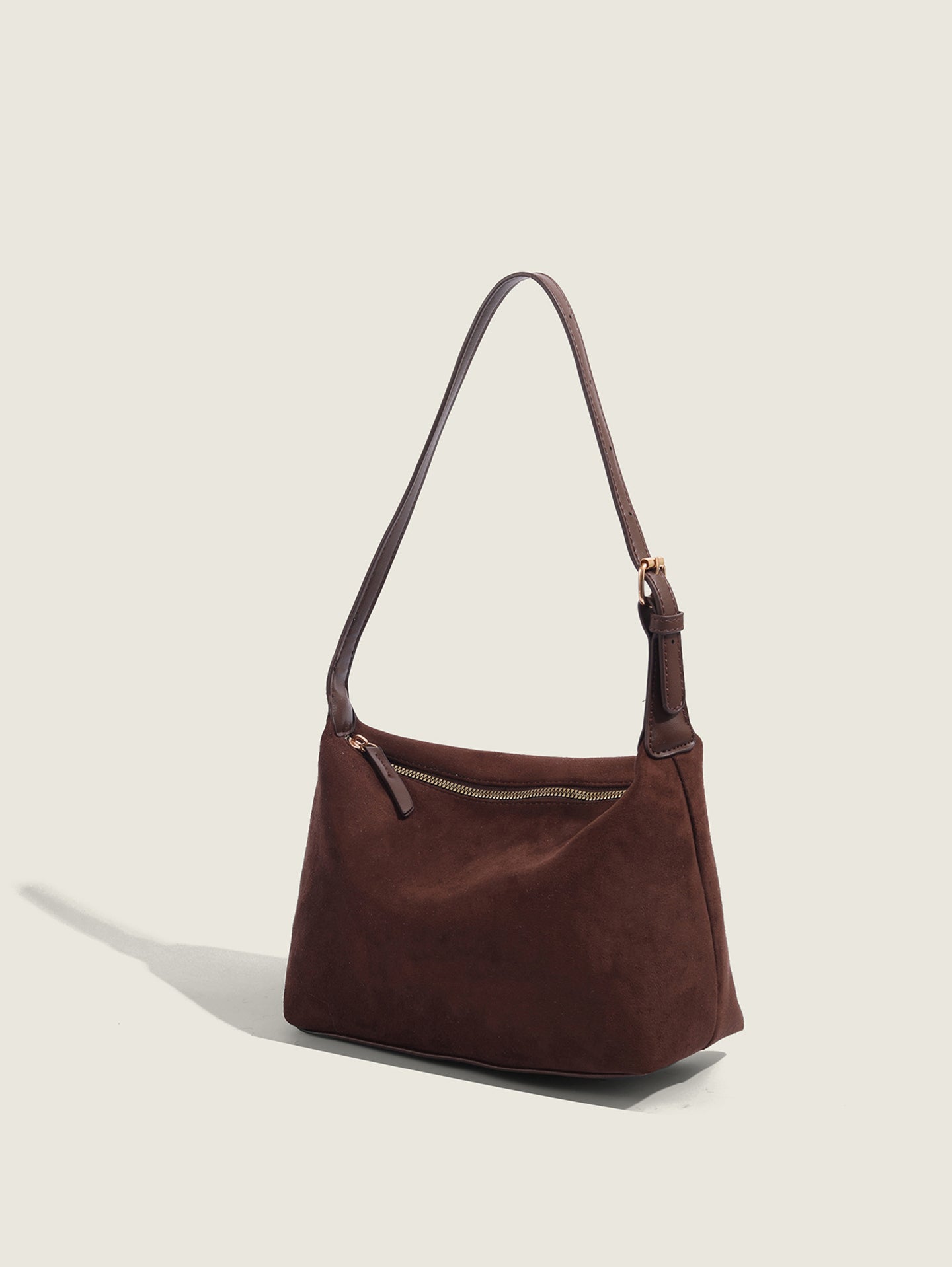 Dark Brown Solid One Handle Sling Bag