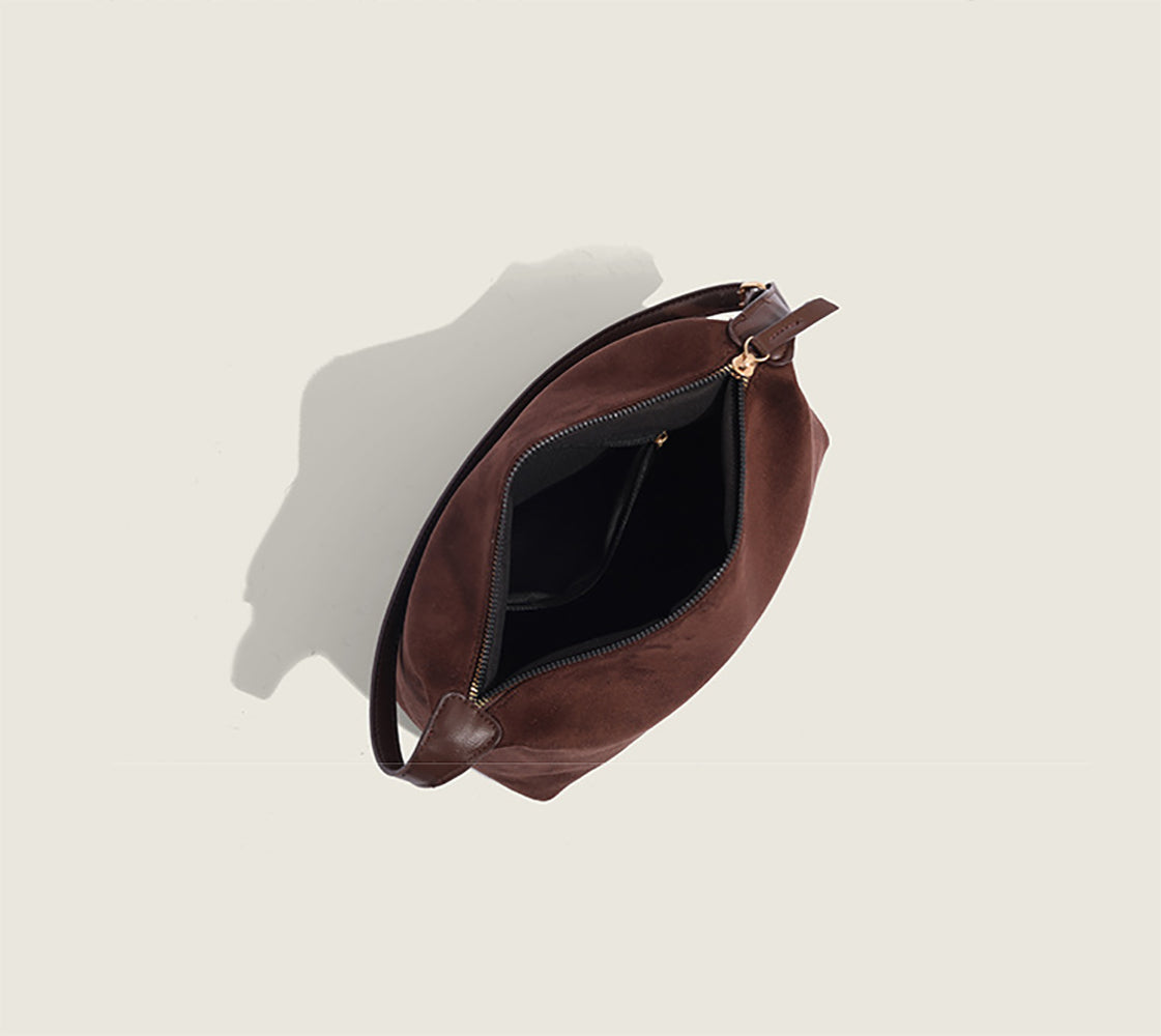 Dark Brown Solid One Handle Sling Bag