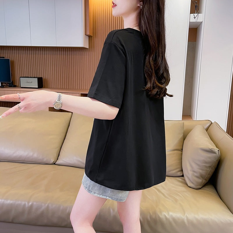 Women Typography Printed Round Neck Cotton Top