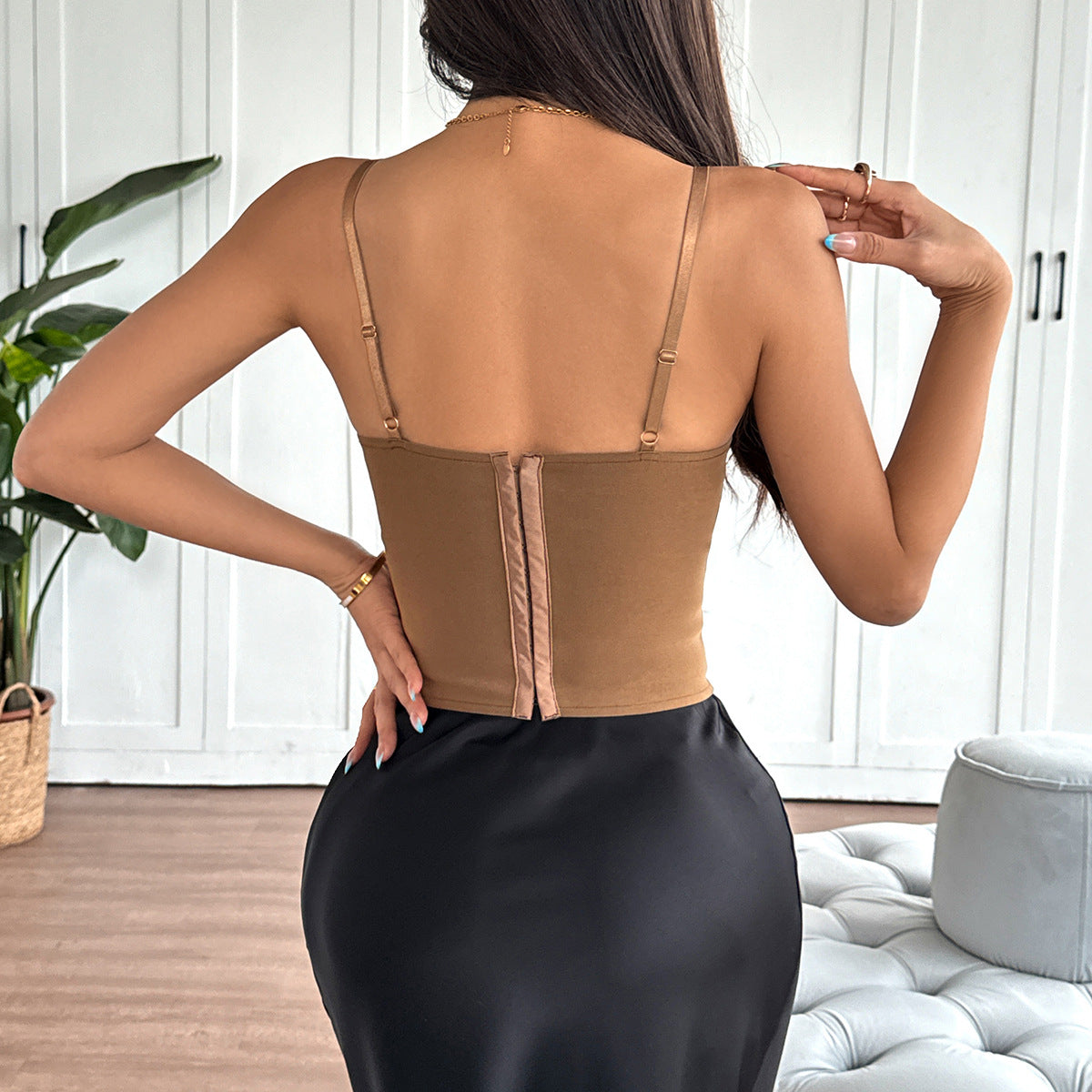 Women Shoulder Straps Bardot Regular Top