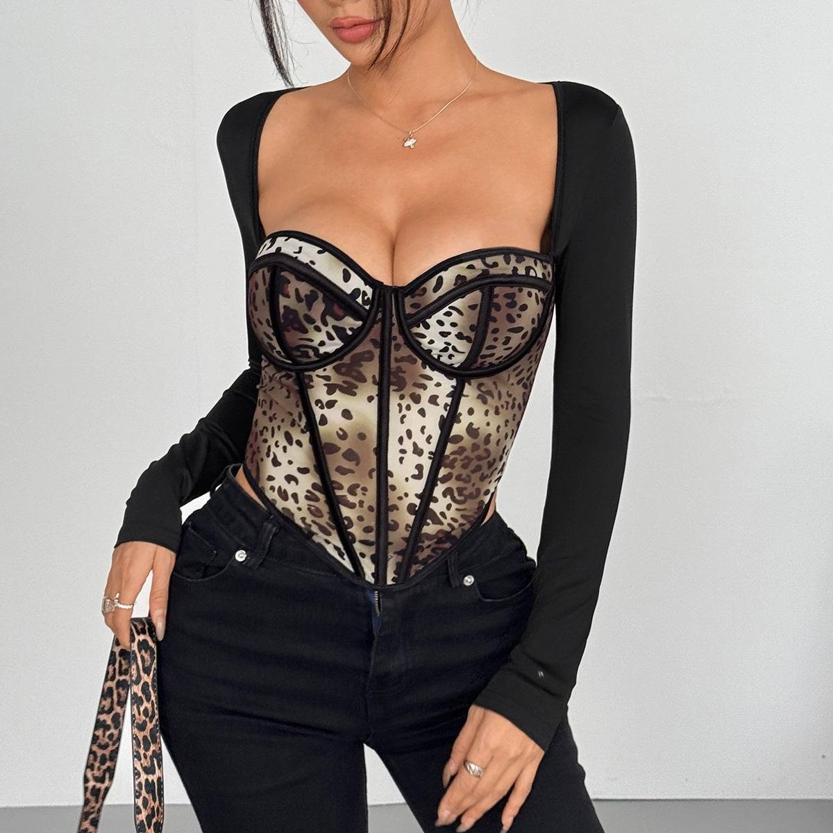 Women Animal Print Corset Top