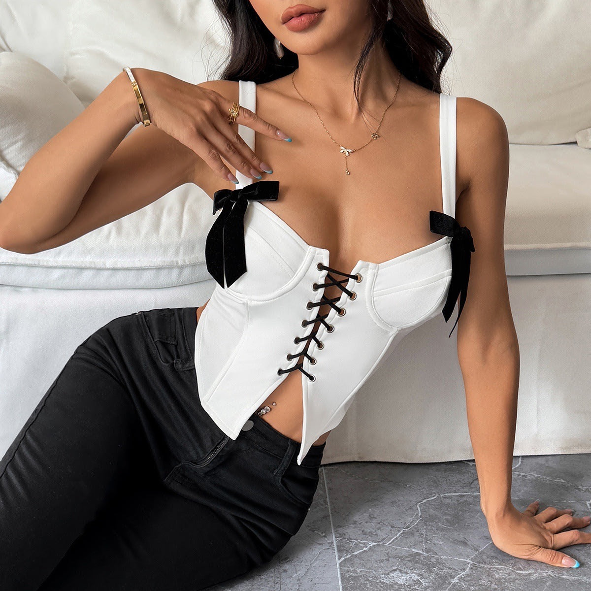 Sweetheart Neck Crop Top