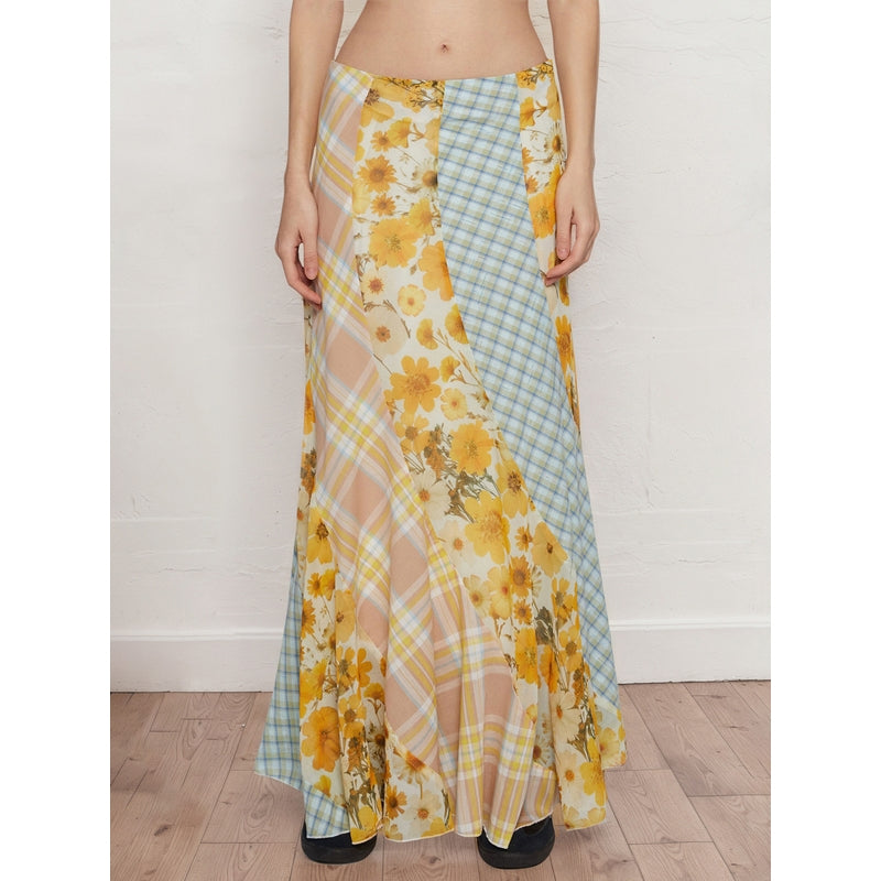 Printed A-Line Maxi Skirt