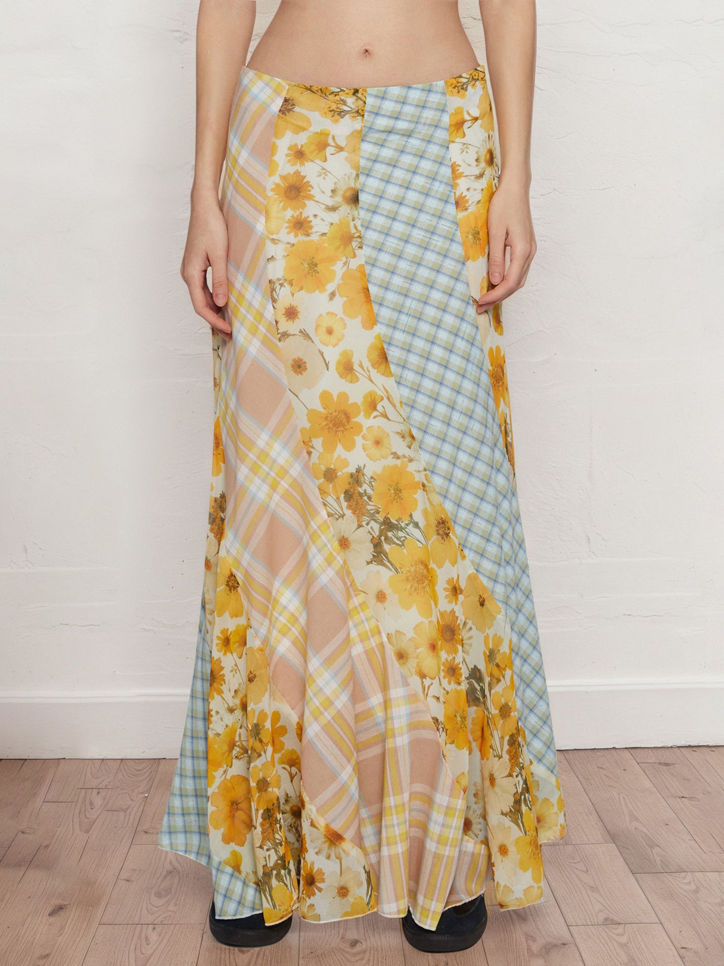 Printed A-Line Maxi Skirt