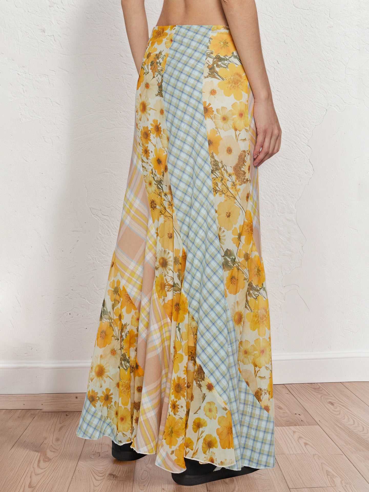 Printed A-Line Maxi Skirt