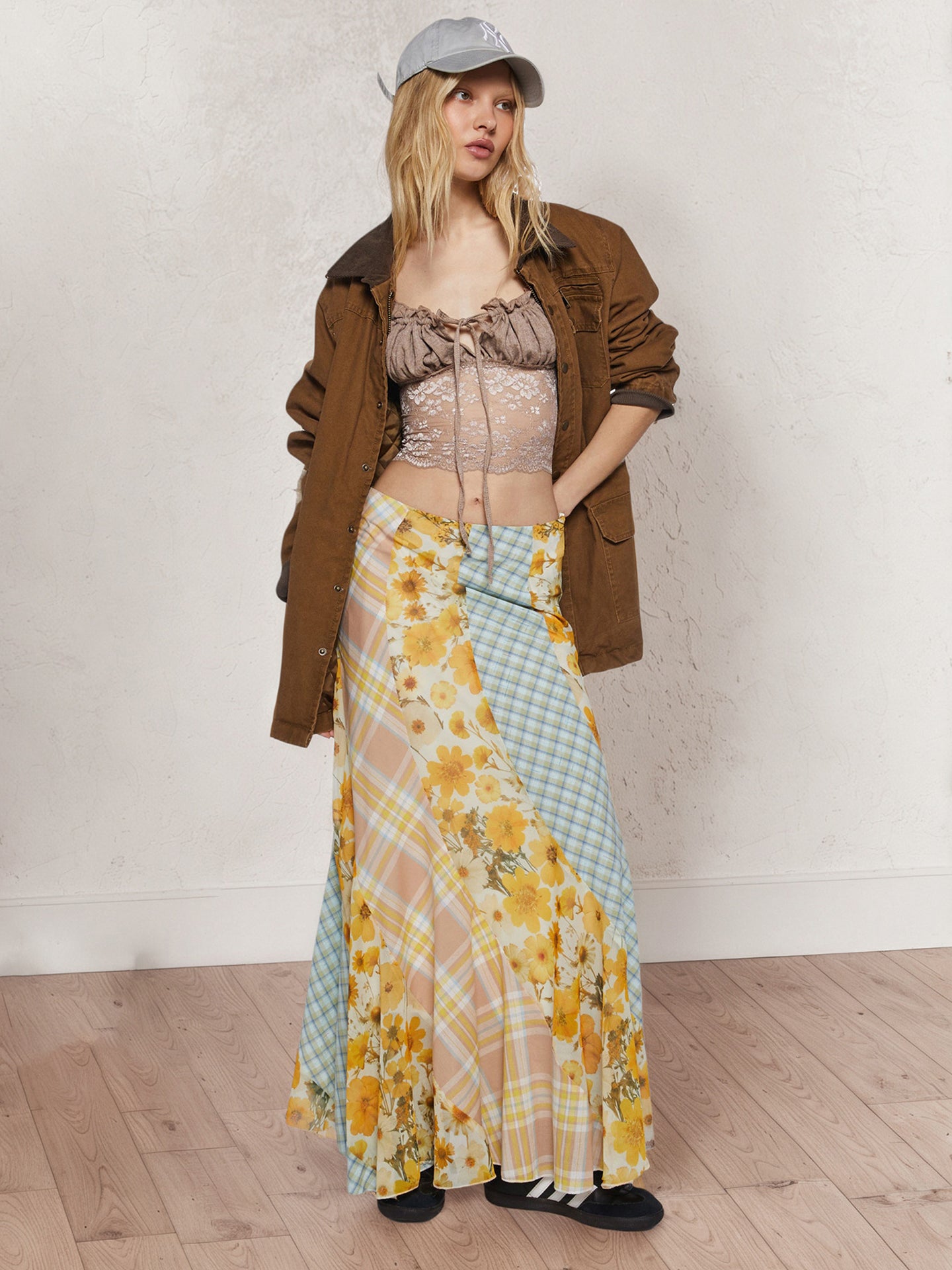 Printed A-Line Maxi Skirt