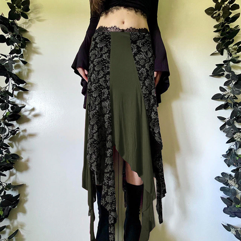 Printed A-Line Maxi Skirt