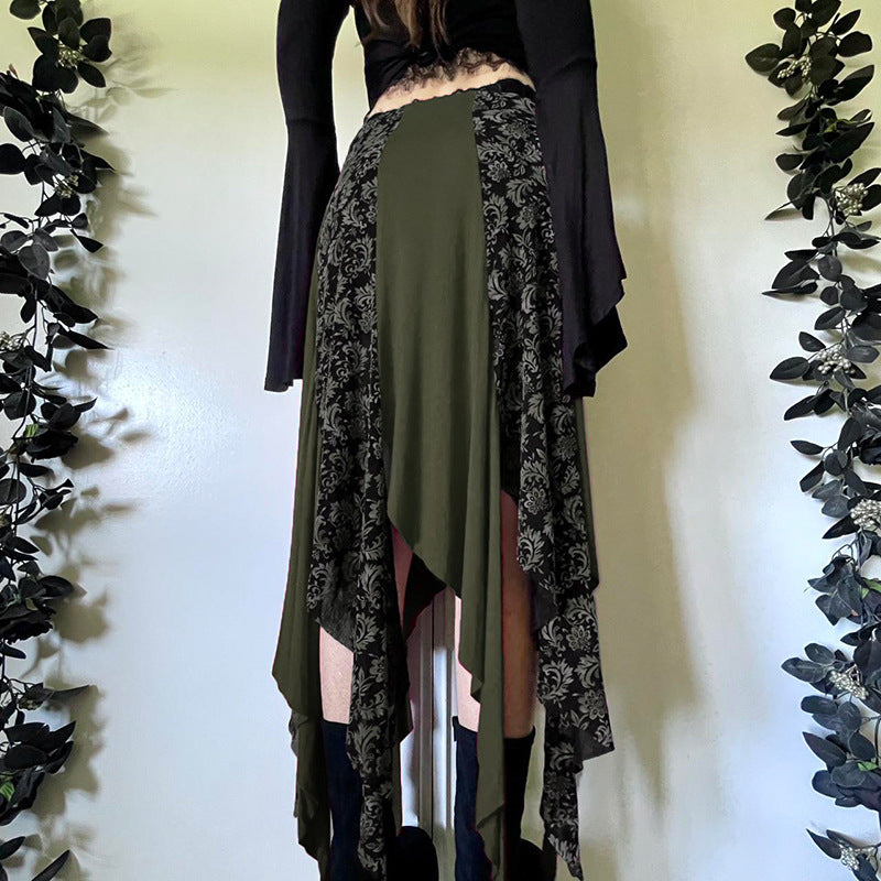 Printed A-Line Maxi Skirt