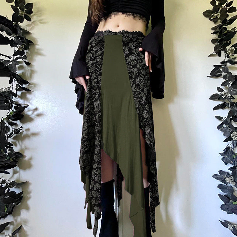 Printed A-Line Maxi Skirt