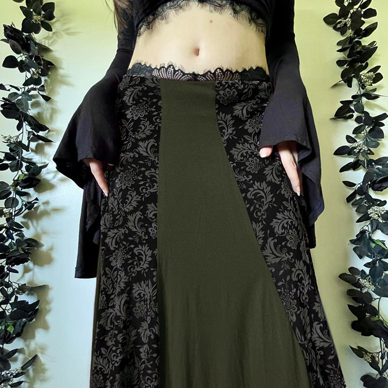 Printed A-Line Maxi Skirt