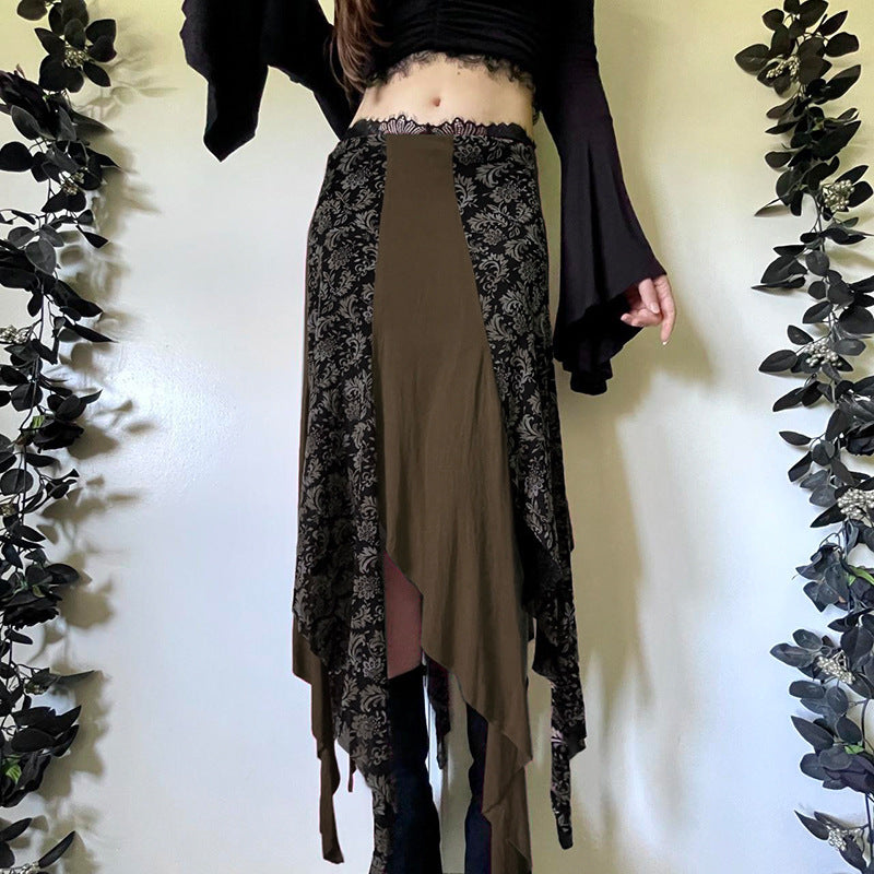 Printed A-Line Midi Skirt