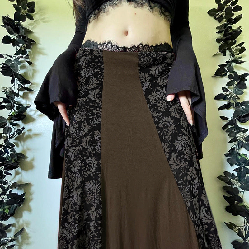 Printed A-Line Midi Skirt