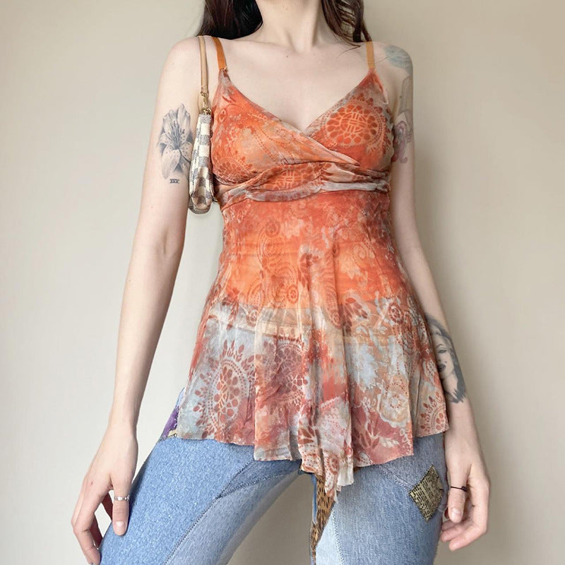 Women Ethnic Motifs Printed Ruffles Peplum Top