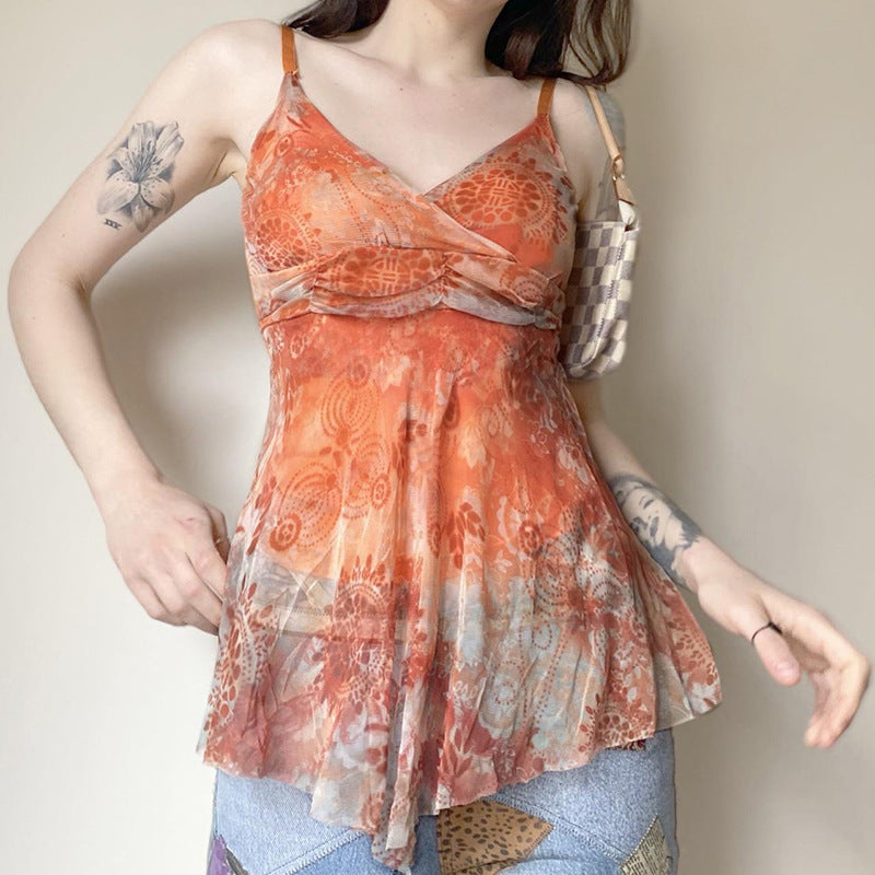 Women Ethnic Motifs Printed Ruffles Peplum Top
