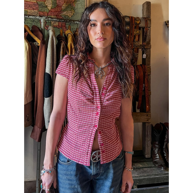 Women Striped Shirt Style Top