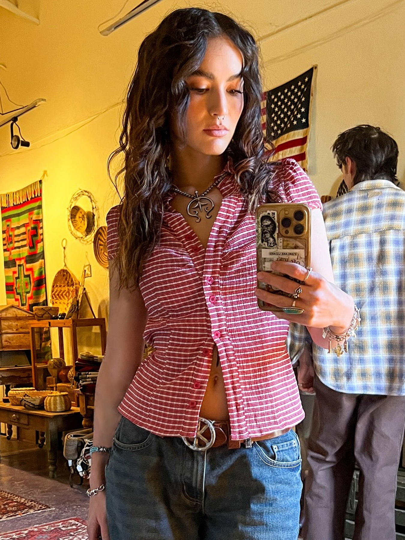Women Striped Shirt Style Top
