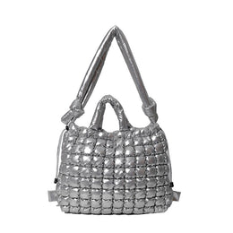 Silver Solid Swagger Shoulder Bag