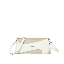 White Solid One Handle Shoulder Bag