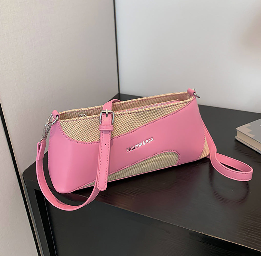 Pink Solid One Handle Shoulder Bag