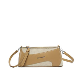 Khaki Solid One Handle Shoulder Bag