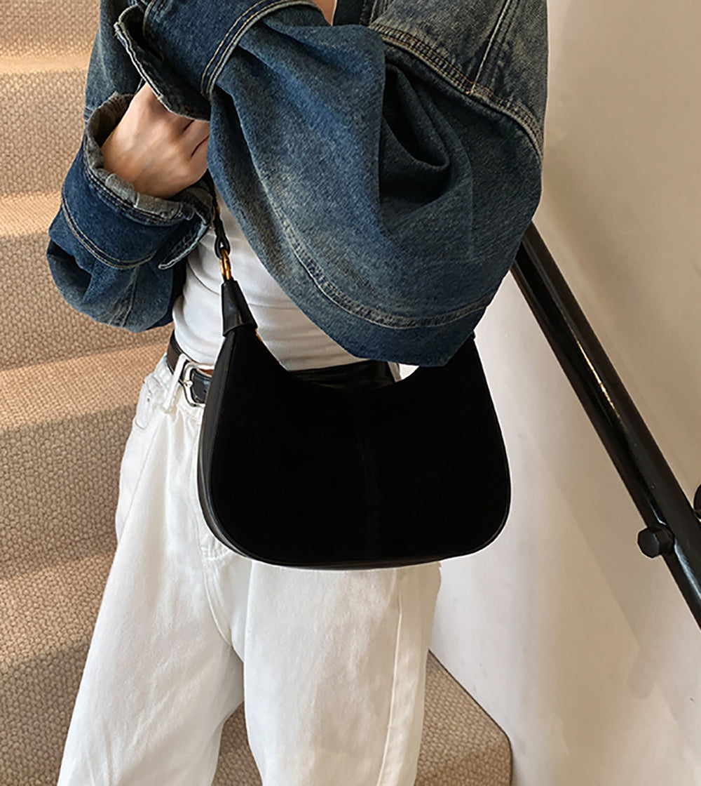 PU Half Moon Shoulder Bag