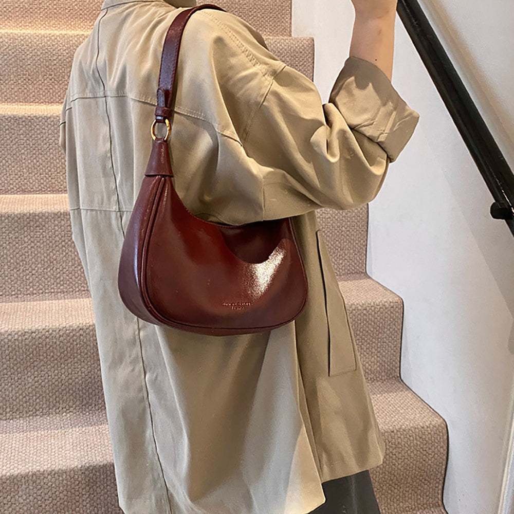 Maroon Solid One Handle Shoulder Bag