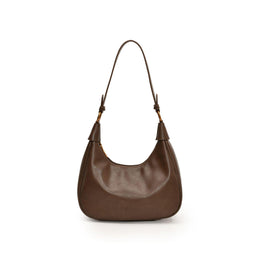 Brown Solid One Handle Shoulder Bag