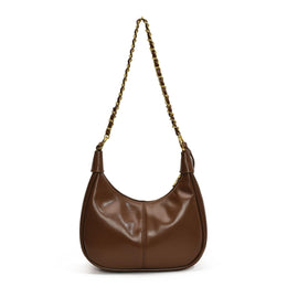 Brown Solid One Handle Shoulder Bag