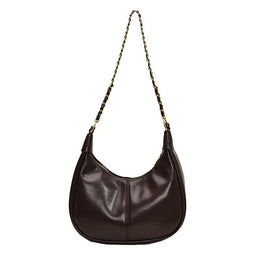 Coffee Solid One Handle Shoulder Bag